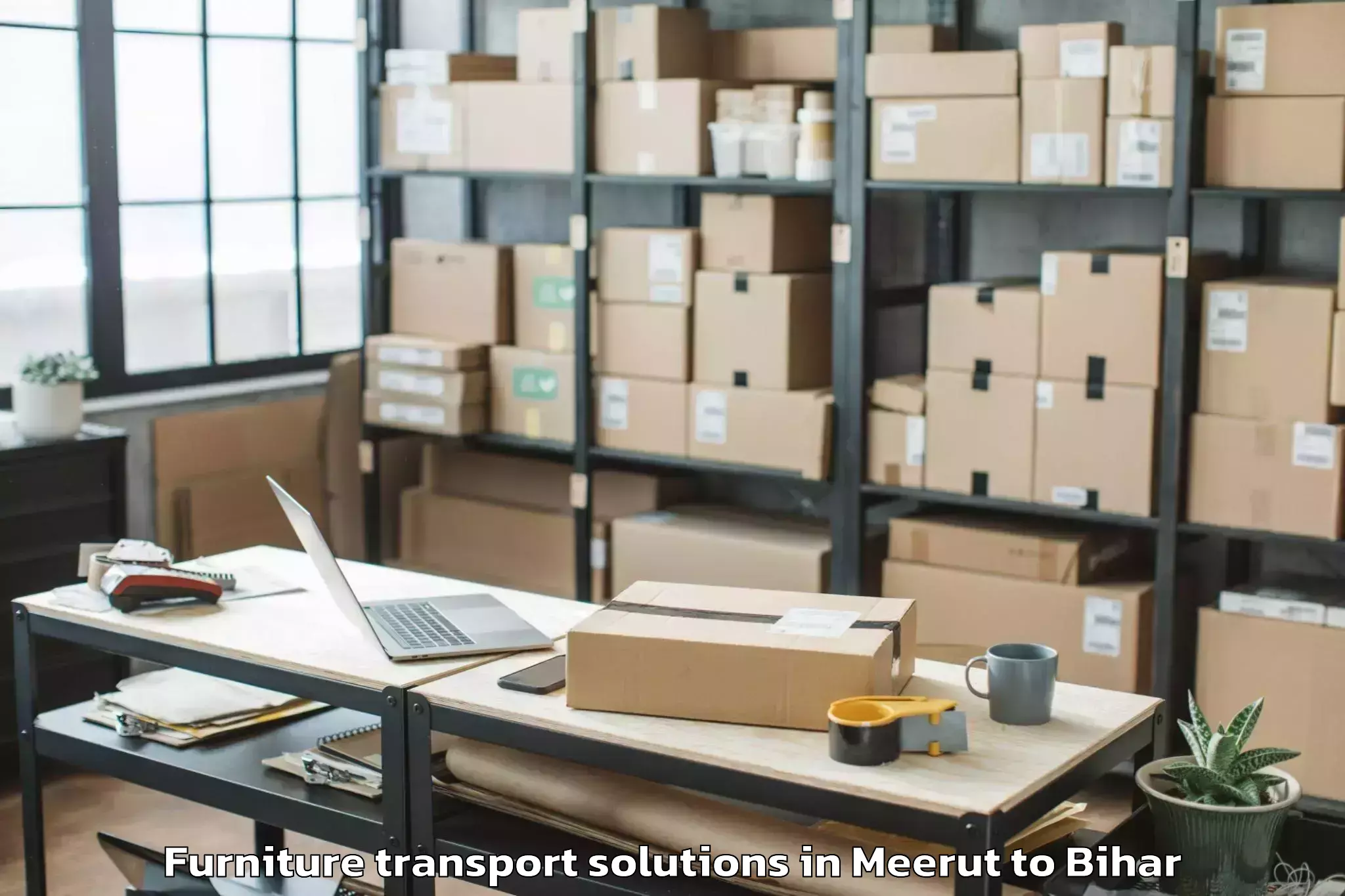 Easy Meerut to Simri Bakhtiarpur Furniture Transport Solutions Booking